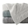 Cable Knit Throw in Pastel Colors