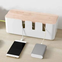 Cable Organizer with Bamboo Lid