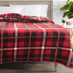 Camdyn- Red Plaid Mink Blanket 78x94