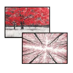 Canvas Red Branches 60x90 Framed