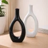 Ceramic Cut-Out Bud Vase – 6 in (White or Black)