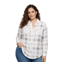Checked Button-Front Shirt