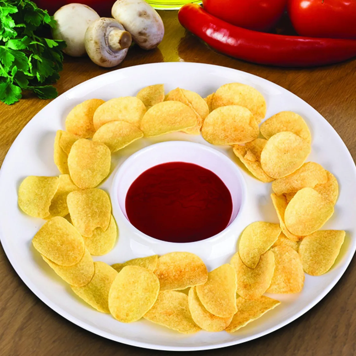 Chip and Dip Porcelain Plate