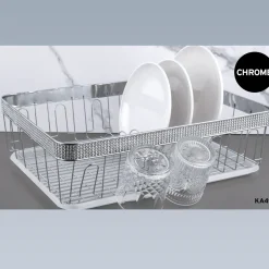Chrome Dish Rack With Fake Diamond Decoration