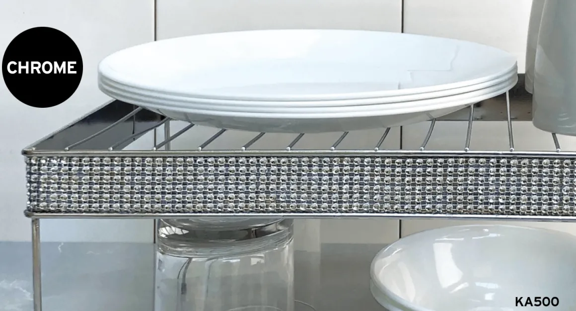 Chrome Dish Shelf with Fake Diamond Holder