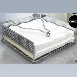 Chrome Tissue Holder With Fake Diamond Decoration