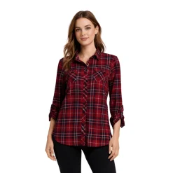 Classic Red Plaid Button-Down Shirt