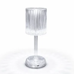 Clear Ribbed Table Lamp – Modern Decorative Accent Light