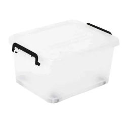Clear Storage Tote with Locking Lid – 52 x 36 x 29 cm