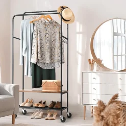 Clothes Rack Storage With Shelves