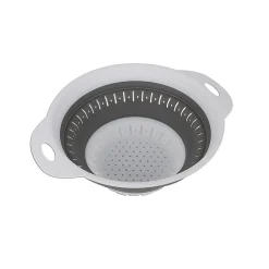 Collapsible Round Basket White/grey