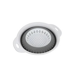 Collapsible Round Basket White/grey