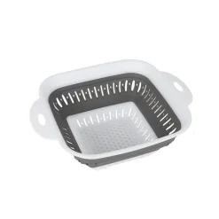 Collapsible Sq Basket White/grey