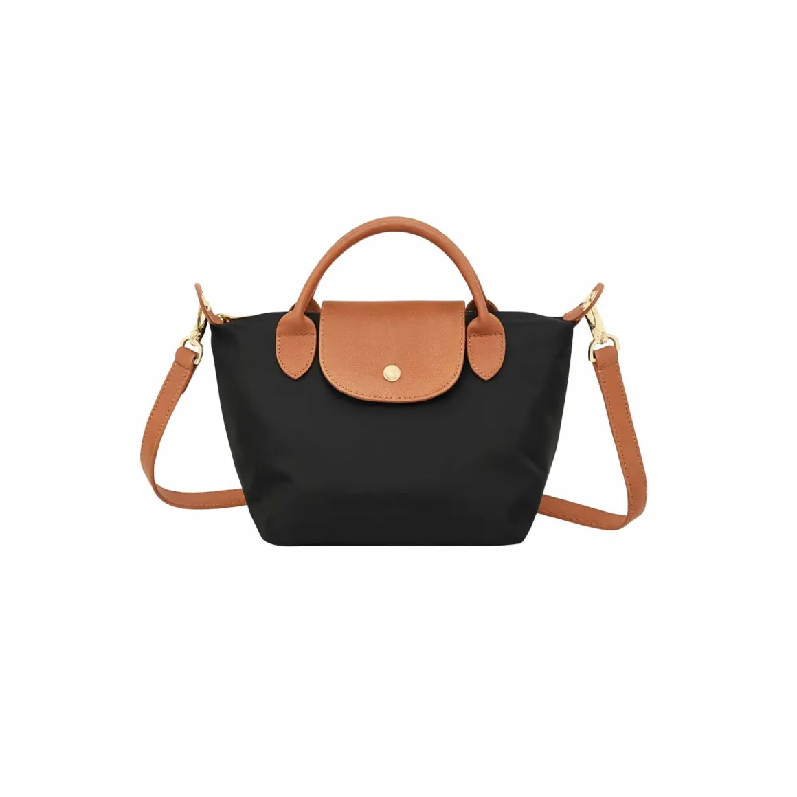 Compact Crossbody Bag with Contrast Flap