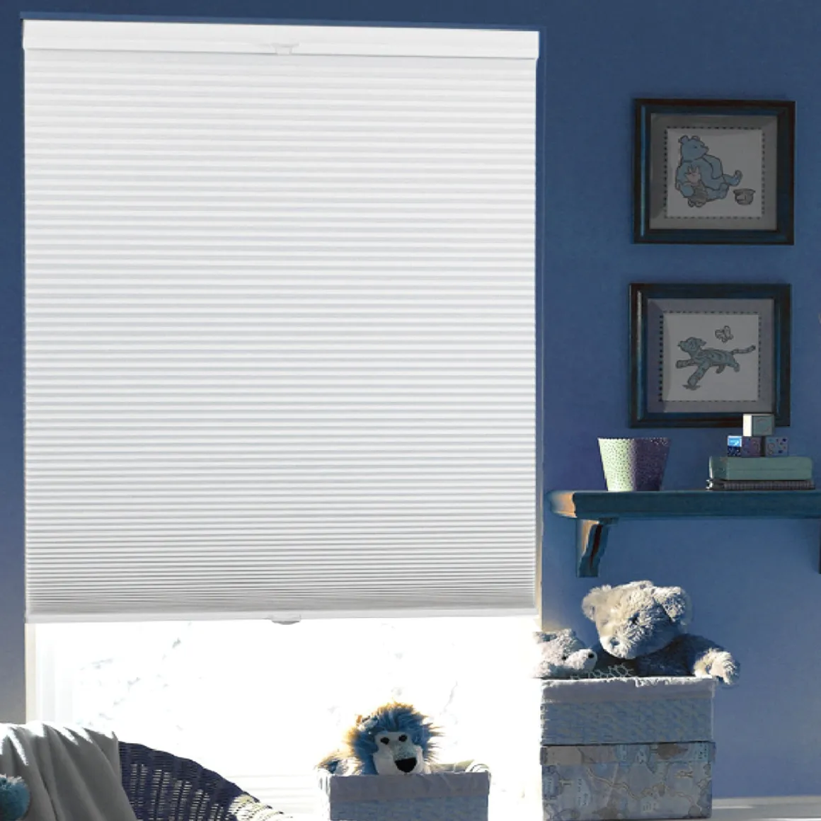 Cordless Blackout Pleated Cellular Blinds | White