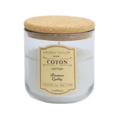 Cotton Scented Glass Candle with Cork Lid