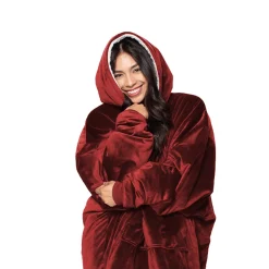 Cozy Velour Hooded Blanket