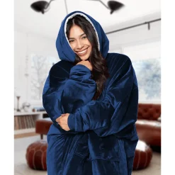 Cozy Velour Hooded Blanket