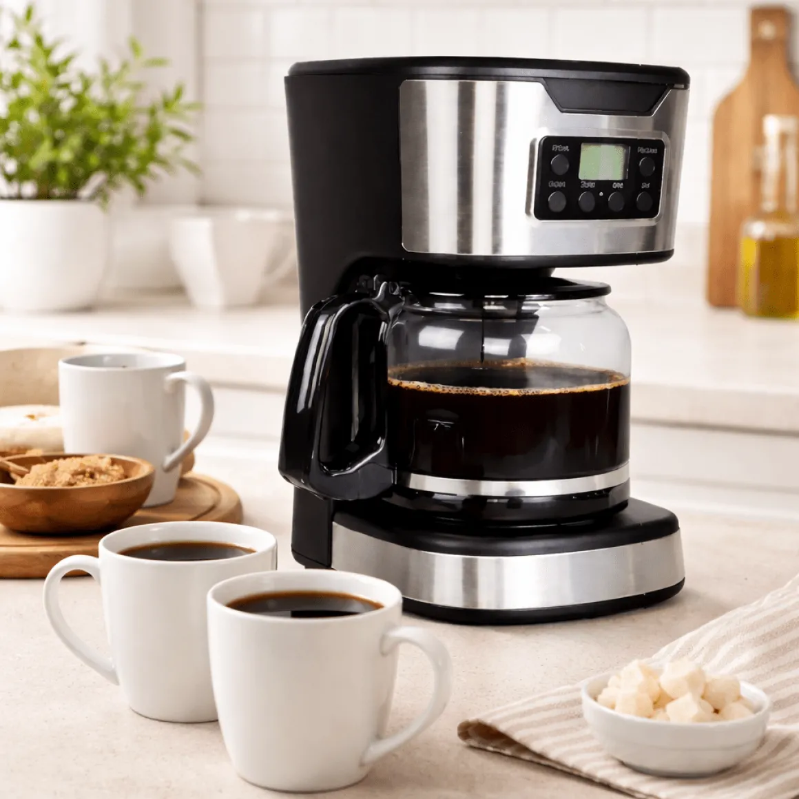 12-Cup Digital Coffee Maker – 1.8L Capacity