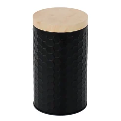 Cylinder Metal Tin Box with Bamboo Lid | Assorted Colors