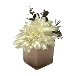 Dahlia In Pink Glass Pot 14.5*14.5*28
