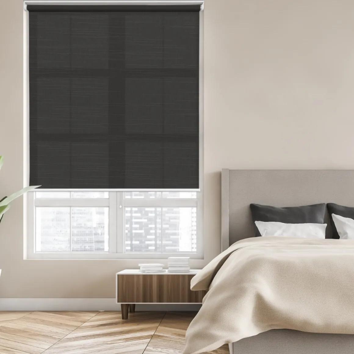 Daylight Linen Roller Blind| Black