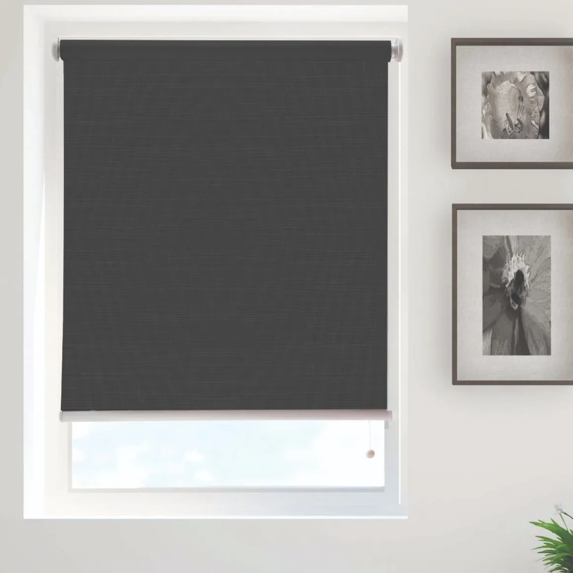 Daylight Linen Roller Blind| Black