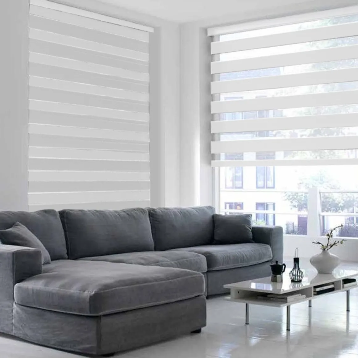 Day & Night - Cordless Blackout Roller Blinds | White