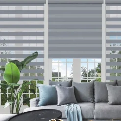 Day & Night - Cordless Grey Roller Blinds