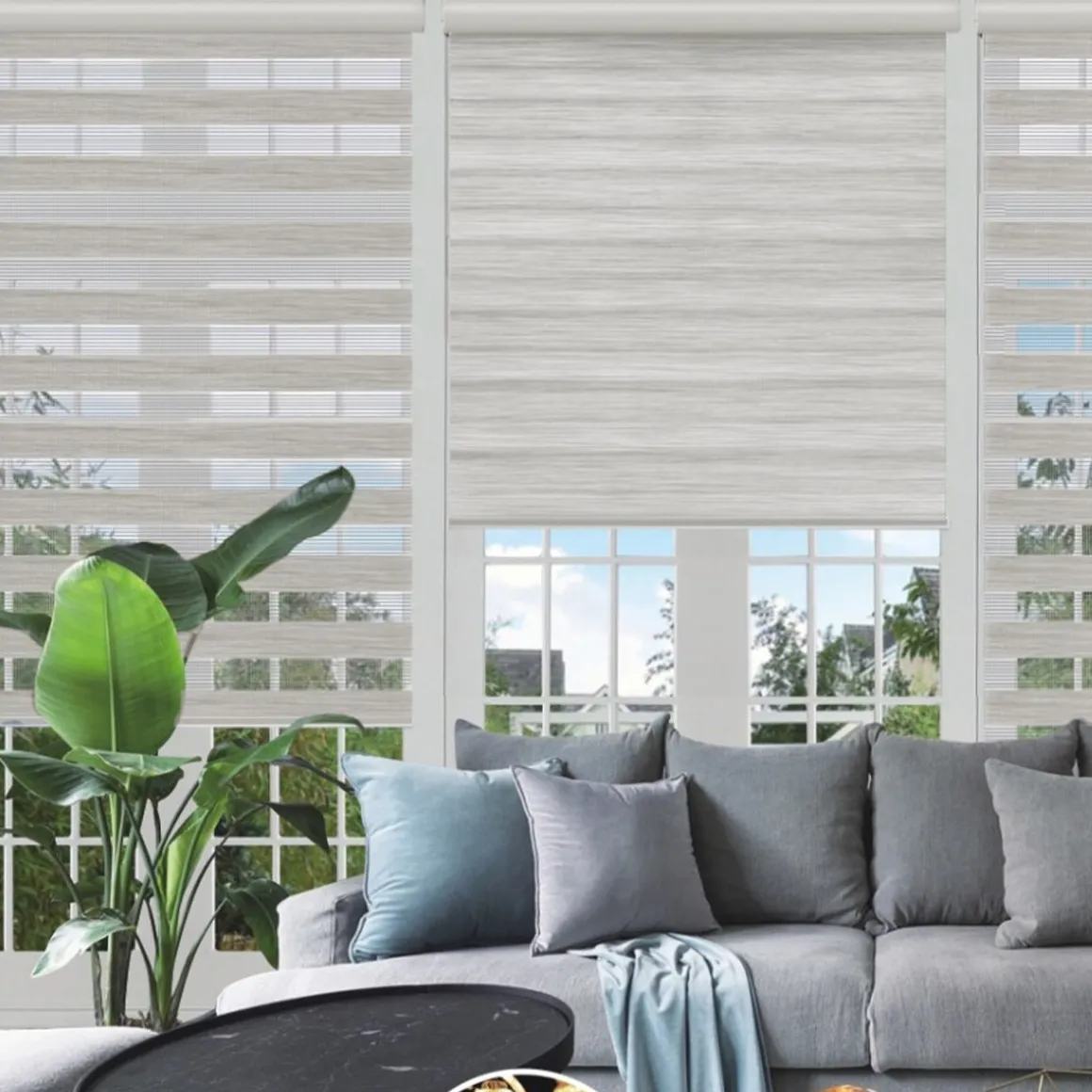 Day & Night - Cordless Wood Look Roller Blinds | Beige