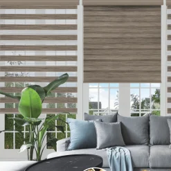 Day & Night - Cordless Wood Look Roller Blinds | Brown