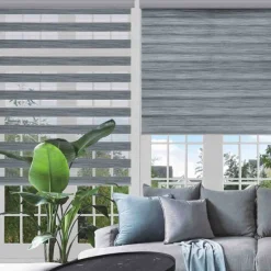 Day & Night - Cordless Wood Look Roller Blinds | Grey