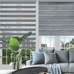 Day & Night - Cordless Wood Look Roller Blinds | Grey