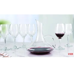 Decanter with 6 Wine Glasses Set