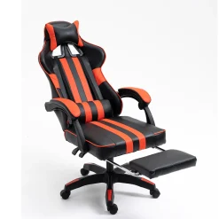 Deluxe Pu Office/Gaming Chair with Retractable Footrest