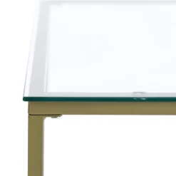Demaio | 3-Piece Golden Oval Glass Coffee Table