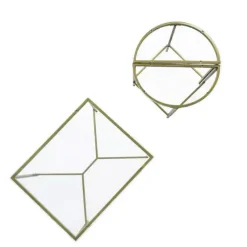 Demaio | 3-Piece Golden Oval Glass Coffee Table