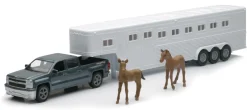 1:43 Diecast Chevrolet Silverado 1500w/horse Trailer