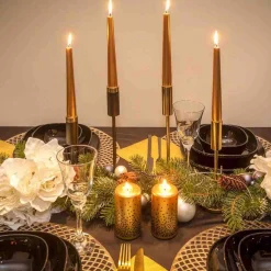 Dinner Candle Set Of 6 Gold Candles