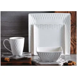 Dinnerware 16pc Diamond Square