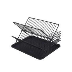 Dish Rack Wire Collapsible W/black