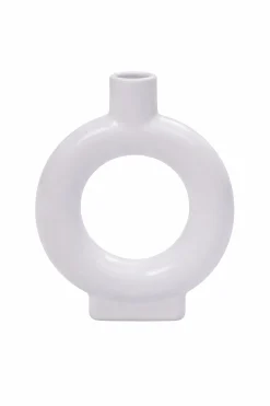 Donut Ceramic Vase – 9 in White