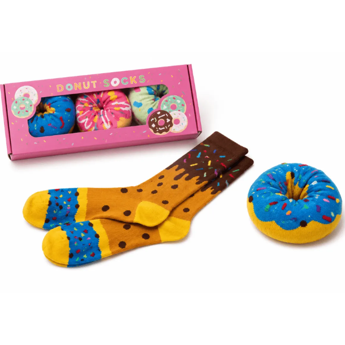 Donut Socks Gift Box – 3 Pairs Novelty Socks