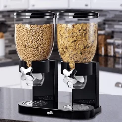 Double Dry Food and Cereal Dispenser with Portion Control