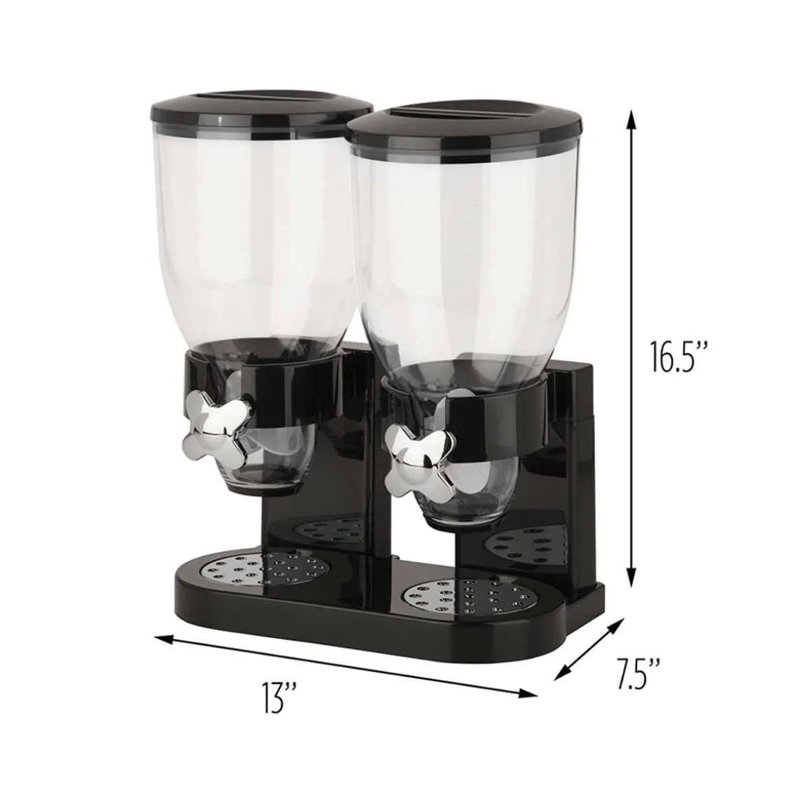 Double Dry Food and Cereal Dispenser with Portion Control