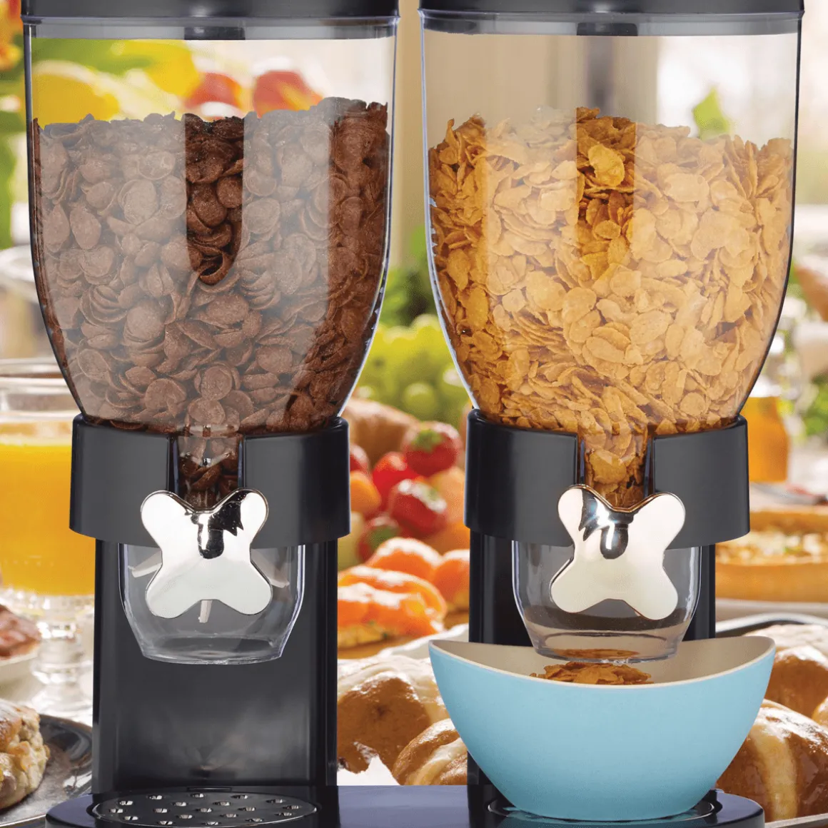 Double Dry Food and Cereal Dispenser with Portion Control