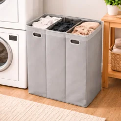 Double Laundry Basket With with Lid