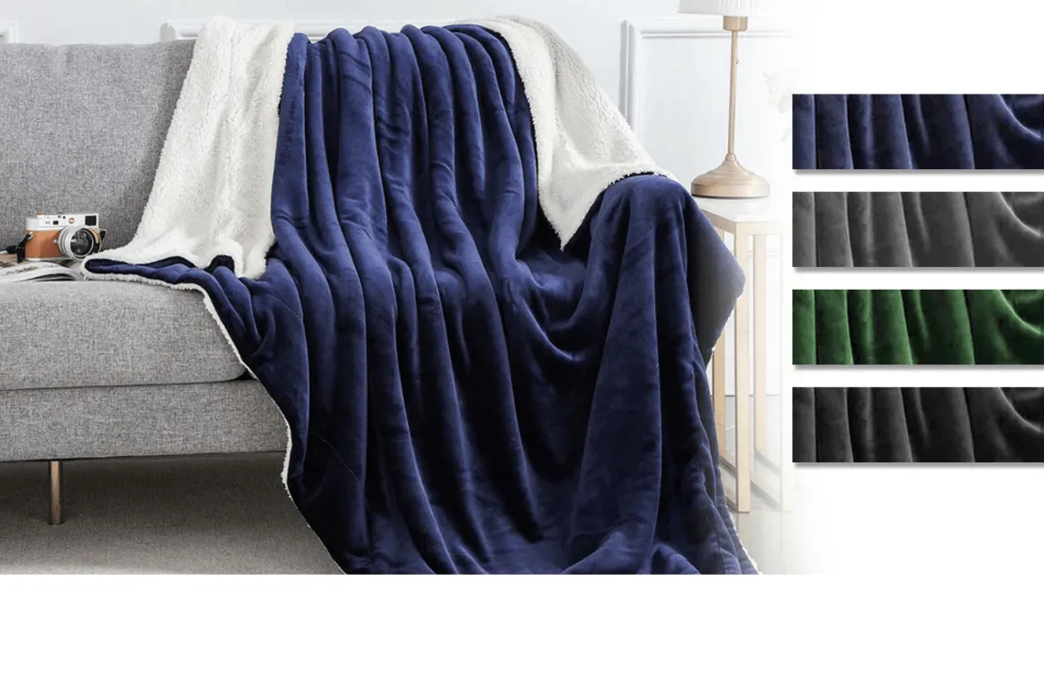 DRAKE Velour reverse to sherpa throw