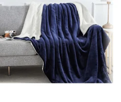 DRAKE Velour reverse to sherpa throw