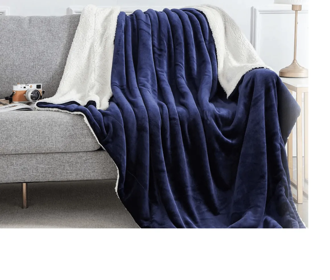 DRAKE Velour reverse to sherpa throw